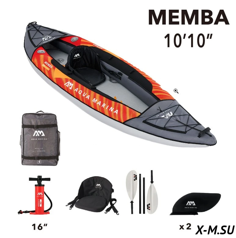 Каяк надувной одноместный с веслом AQUA MARINA Memba-330 Каяк надувной одноместный с веслом AQUA MARINA Memba-330