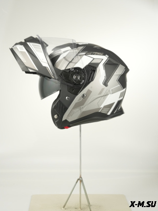 Шлем модуляр HETOSHI FF935 Shogun цв.Черно-серый  Матовый р.XL